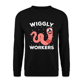 Süßer Wurm lustiger Regenwurm Würmer - Unisex Pullover - Schwarz - Vorne - Alina (178cm) & Michal (187cm)