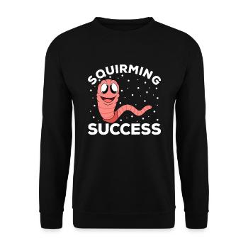 Süßer Wurm lustiger Regenwurm Würmer - Unisex Pullover - Schwarz - Vorne - Alina (178cm) & Michal (187cm)