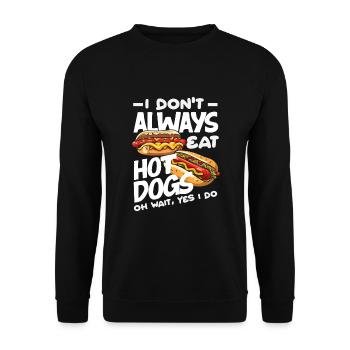Ich Esse Nicht Immer Hot Dog - Unisex Pullover - Schwarz - Vorne - Alina (178cm) & Michal (187cm)
