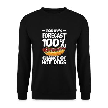 Heutige Prognose 100% Hot Dog - Unisex Pullover - Schwarz - Vorne - Alina (178cm) & Michal (187cm)