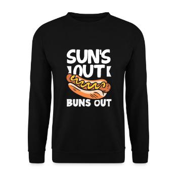 Sun Shines Hot Dog Fun - Unisex Sweatshirt - black - Front - Alina (178cm) & Michal (187cm)
