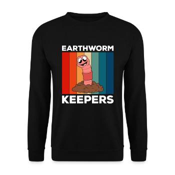 Süßer Wurm lustiger Regenwurm Würmer - Unisex Pullover - Schwarz - Vorne - Alina (178cm) & Michal (187cm)