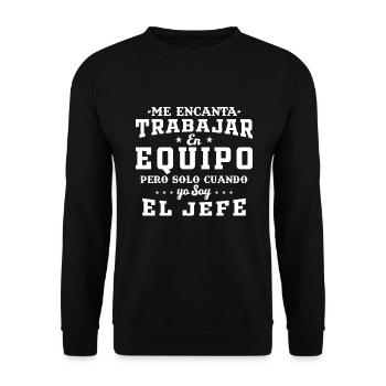 Seulement quand je suis le patron Patron Gracious Gift - Sweat-shirt Unisexe - noir - Devant - Alina (178cm) & Michal (187cm)