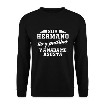 Je suis Frère, oncle et parrain et rien ne me fait peur - Sweat-shirt Unisexe - noir - Devant - Alina (178cm) & Michal (187cm)