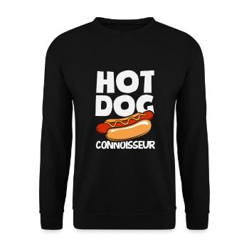 Hot Dog Connoisseur Delight for Gourmets - Unisex Sweatshirt - black - Front - Alina (178cm) & Michal (187cm)