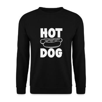 Amateur de hot-dogs Art élégant - Sweat-shirt Unisexe - noir - Devant - Alina (178cm) & Michal (187cm)