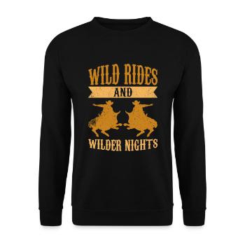 Tenue de rodéo Équitation de taureau - Sweat-shirt Unisexe - noir - Devant - Alina (178cm) & Michal (187cm)