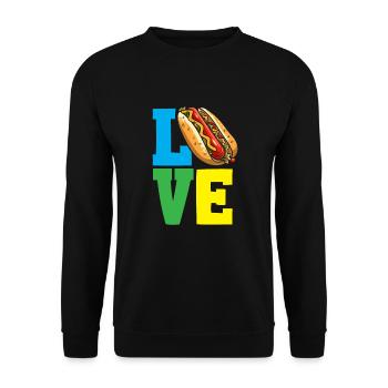 L’amour des hot-dogs et de la nourriture - Sweat-shirt Unisexe - noir - Devant - Alina (178cm) & Michal (187cm)
