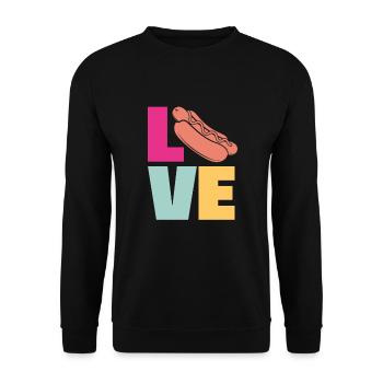 Love for hot dog fans - Unisex Sweatshirt - black - Front - Alina (178cm) & Michal (187cm)