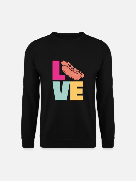 Liebe Für Hot Dog Fans - Unisex Pullover - Schwarz