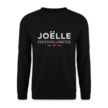 Humour Joëlle édition limitée Femme prénom Joëlle - Sweat-shirt Unisexe - noir - Devant - Alina (178cm) & Michal (187cm)