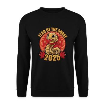 Année Chinoise 2025 Année du Serpent - Sweat-shirt Unisexe - noir - Devant - Alina (178cm) & Michal (187cm)
