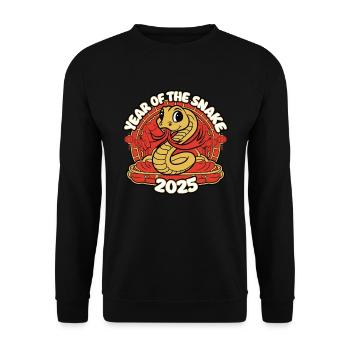 Chinesisches Jahr 2025 Jahr der Schlange - Unisex Pullover - Schwarz - Vorne - Alina (178cm) & Michal (187cm)