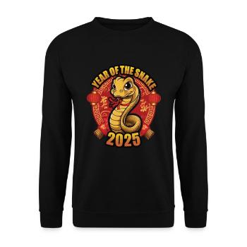 Chinese Year 2025 Year of the Snake - Unisex Sweatshirt - black - Front - Alina (178cm) & Michal (187cm)