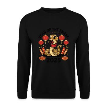 Chinese Year 2025 Year of the Snake - Unisex Sweatshirt - black - Front - Alina (178cm) & Michal (187cm)