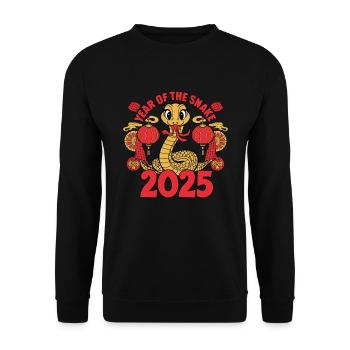 Chinese Year 2025 Year of the Snake - Unisex Sweatshirt - black - Front - Alina (178cm) & Michal (187cm)
