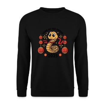 Chinesisches Jahr 2025 Jahr der Schlange - Unisex Pullover - Schwarz - Vorne - Alina (178cm) & Michal (187cm)