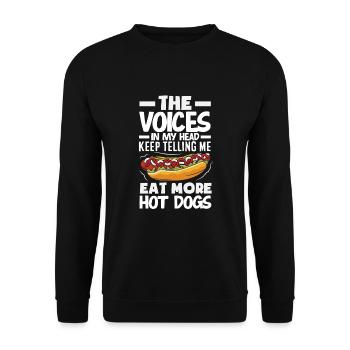 Les voix disent de manger plus de hot-dogs - Sweat-shirt Unisexe - noir - Devant - Alina (178cm) & Michal (187cm)