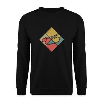 Hot Dog Geometric Pattern Enjoyment - Unisex Sweatshirt - black - Front - Alina (178cm) & Michal (187cm)