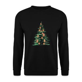 Hot Dog Christmas Tree Joy - Unisex Sweatshirt - black - Front - Alina (178cm) & Michal (187cm)