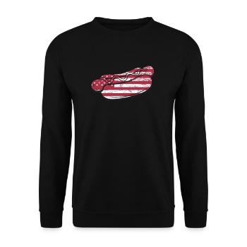 Hot-dogs américains Flag Design Fun - Sweat-shirt Unisexe - noir - Devant - Alina (178cm) & Michal (187cm)