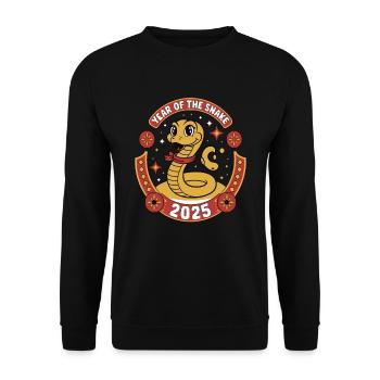 Chinese Year 2025 Year of the Snake - Unisex Sweatshirt - black - Front - Alina (178cm) & Michal (187cm)