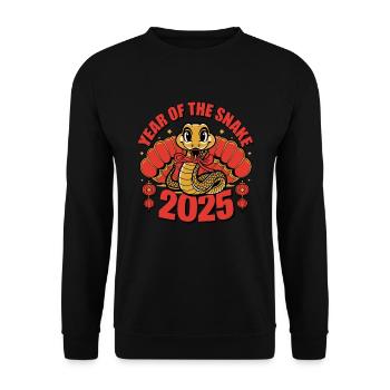 Chinese Year 2025 Year of the Snake - Unisex Sweatshirt - black - Front - Alina (178cm) & Michal (187cm)