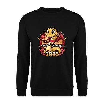 Année Chinoise 2025 Année du Serpent - Sweat-shirt Unisexe - noir - Devant - Alina (178cm) & Michal (187cm)