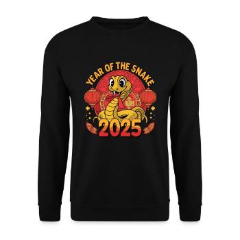 Année Chinoise 2025 Année du Serpent - Sweat-shirt Unisexe - noir - Devant - Alina (178cm) & Michal (187cm)
