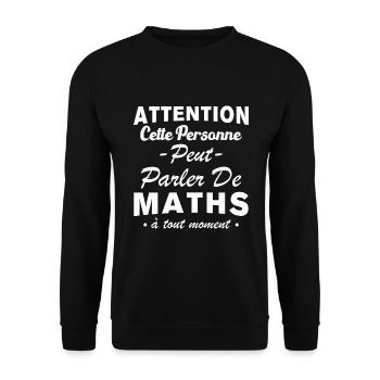 Diese Person kann jederzeit über Mathematik sprechen - Unisex Pullover - Schwarz - Vorne - Alina (178cm) & Michal (187cm)