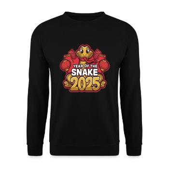 Année Chinoise 2025 Année du Serpent - Sweat-shirt Unisexe - noir - Devant - Alina (178cm) & Michal (187cm)