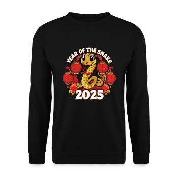 Année Chinoise 2025 Année du Serpent - Sweat-shirt Unisexe - noir - Devant - Alina (178cm) & Michal (187cm)