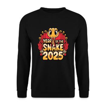 Chinese Year 2025 Year of the Snake - Unisex Sweatshirt - black - Front - Alina (178cm) & Michal (187cm)
