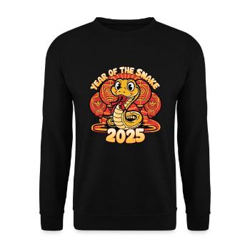 Année Chinoise 2025 Année du Serpent - Sweat-shirt Unisexe - noir - Devant - Alina (178cm) & Michal (187cm)