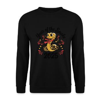 Année Chinoise 2025 Année du Serpent - Sweat-shirt Unisexe - noir - Devant - Alina (178cm) & Michal (187cm)