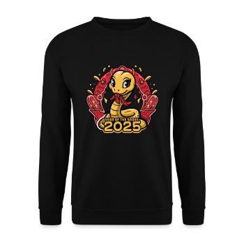 Année Chinoise 2025 Année du Serpent - Sweat-shirt Unisexe - noir - Devant - Alina (178cm) & Michal (187cm)