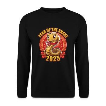 Chinese Year 2025 Year of the Snake - Unisex Sweatshirt - black - Front - Alina (178cm) & Michal (187cm)