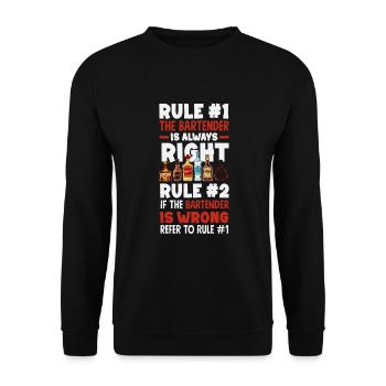 Lustiger Barkeeper Spruch Barkeeper Geschenk - Unisex Pullover - Schwarz - Vorne - Alina (178cm) & Michal (187cm)