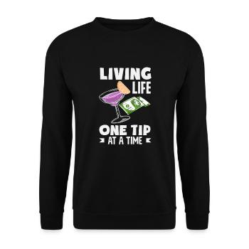 Lustiger Barkeeper Spruch Barkeeper Geschenk - Unisex Pullover - Schwarz - Vorne - Alina (178cm) & Michal (187cm)