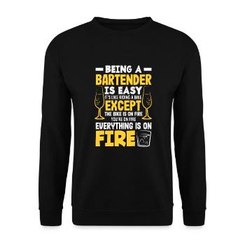 Funny Bartender Saying Bartender Gift - Unisex Sweatshirt - black - Front - Alina (178cm) & Michal (187cm)