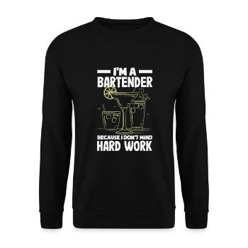 Lustiger Barkeeper Spruch Barkeeper Geschenk - Unisex Pullover - Schwarz - Vorne - Alina (178cm) & Michal (187cm)