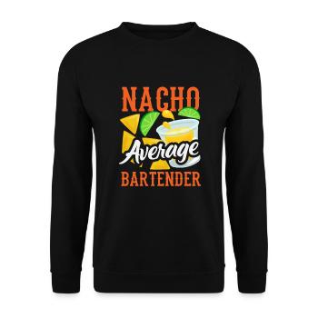 Lustiger Barkeeper Spruch Barkeeper Geschenk - Unisex Pullover - Schwarz - Vorne - Alina (178cm) & Michal (187cm)