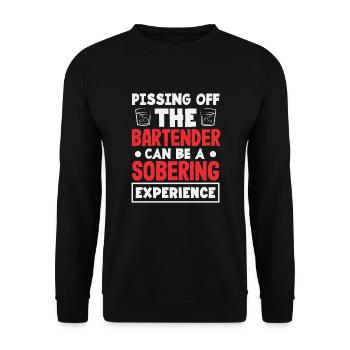 Funny Bartender Saying Bartender Gift - Unisex Sweatshirt - black - Front - Alina (178cm) & Michal (187cm)