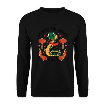 Année Chinoise 2025 Année du Serpent - Sweat-shirt Unisexe - noir - Devant - Alina (178cm) & Michal (187cm)
