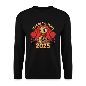 Année Chinoise 2025 Année du Serpent - Sweat-shirt Unisexe - noir - Devant - Alina (178cm) & Michal (187cm)
