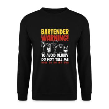 Funny Bartender Saying Bartender Gift - Unisex Sweatshirt - black - Front - Alina (178cm) & Michal (187cm)
