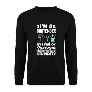 Funny Bartender Saying Bartender Gift - Unisex Sweatshirt - black - Front - Alina (178cm) & Michal (187cm)
