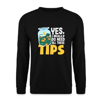 Lustiger Barkeeper Spruch Barkeeper Geschenk - Unisex Pullover - Schwarz - Vorne - Alina (178cm) & Michal (187cm)
