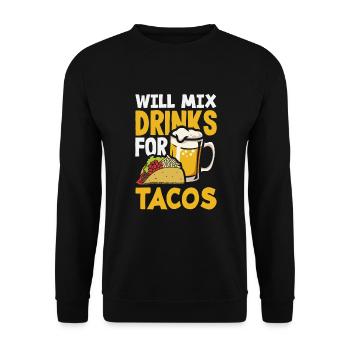 Lustiger Barkeeper Spruch Barkeeper Geschenk - Unisex Pullover - Schwarz - Vorne - Alina (178cm) & Michal (187cm)