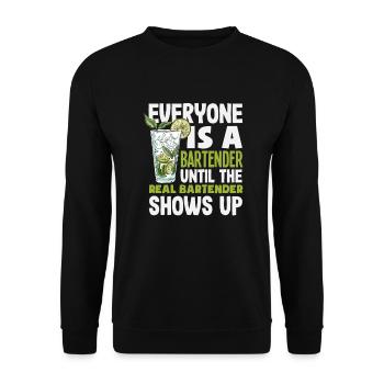 Funny Bartender Saying Bartender Gift - Unisex Sweatshirt - black - Front - Alina (178cm) & Michal (187cm)
